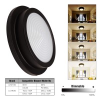 Mingbright Aluminum Led Flush Mount Ceiling Light Fixture, 14Inch Oil Rubbed Bronze Modern Ceiling Lamp Fixture Dimmable 3000K Warm White Flush Mount For Kitchen Bathroom Living Room Damp Location