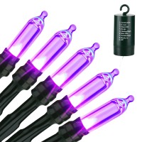 Battery Halloween Lights, 33Ft 100 Led Halloween String Lights With 8 Modes & Timer, Waterproof Battery Operated Purple String Lights For Halloween Party, Patio, Garden, Indoor & Outdoor Decorations