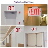 Cm Mzy Exit Sign With Emergency Lights Led Exit Sign Light With Battery Backup Red Letter Commercial Emergency Exit Sign Lights