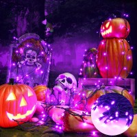 Purple Halloween Lights 114Ft 300 Led Purple Lights With 8 Modes Waterproof Low Voltage Halloween String Lights Purple String