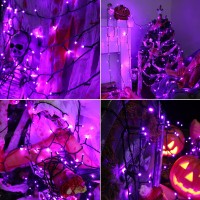 Purple Halloween Lights 114Ft 300 Led Purple Lights With 8 Modes Waterproof Low Voltage Halloween String Lights Purple String