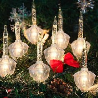 Goothy Silver Bubble Lights Set 11Ft Vintage Christmas Bubble String Lights 8 Clear Bulbs With Silver Glitter 1 Spare Ul List