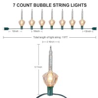 Goothy Silver Bubble Lights Set 11Ft Vintage Christmas Bubble String Lights 8 Clear Bulbs With Silver Glitter 1 Spare Ul List