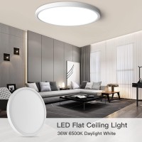 Flush Mount Ceiling Light, Round 36W 15.8Inch Daylight Modern Ceiling Lamp, Led Light Fixtures Ceiling Mount, Close To Ceiling Lights For Bedroom, Kitchen, Laundry Room, Living Room Lighting Fixtures