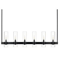 Linea Di Liara Teramo Black Kitchen Island Lighting Modern Farmhouse Rectangle Dining Room Light Fixtures 42 Inch 6 Light Li