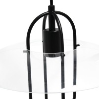 Simple Designs 1 Light Modern Metal Pendant Light, Black