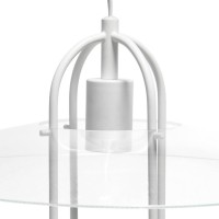 Simple Designs 1 Light Modern Metal Pendant Light, White