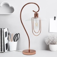 Simple Designs Modern Metal Table Lamp, Rose Gold