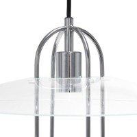 Simple Designs 1 Light Modern Metal Pendant Light, Chrome