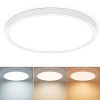 Taloya 158Inch Dimmable Led Flush Mount Ceiling Light 24W 3000K4000K6500K 3 Cct In One White Ultra Thin Low Profile Flush M