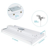 Lightdot 2 Pack Led High Bay Shop Light, 2Ft (Large Area Illumination) 150W [Eqv.600W Mh/Hps] 5000K Commercial Warehouse Linear Hanging Light For Workshop Energy Saving Upto 5600Kw*2/5Yrs(5Hrs/Day)