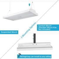 Lightdot 2 Pack Led High Bay Shop Light, 2Ft (Large Area Illumination) 150W [Eqv.600W Mh/Hps] 5000K Commercial Warehouse Linear Hanging Light For Workshop Energy Saving Upto 5600Kw*2/5Yrs(5Hrs/Day)