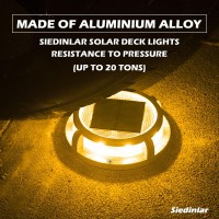 Siedinlar Solar Deck Lights Outdoor 2 Modes 16 Leds Driveway Markers Dock Light Solar Powered Waterproof For Ground Step Pathway Walkway Stair Garden Road Yard 4 Pack (Cool White/Warm White)