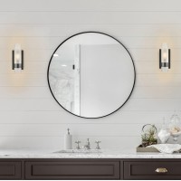 Linea Di Liara Teramo Farmhouse Matte Black Modern Bathroom Wall Lights For Hallway And Bedroom Wall Sconce Lighting Fixture - Frosted Glass Shade