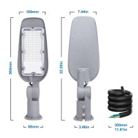 Aigostar 100W Led Street Light, 10000Lm Led Street Light 6500K Ip65 Waterproof Ik07 Led Parking Light For Street School, Parking, Basketball Court, Backyard, Square