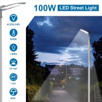 Aigostar 100W Led Street Light, 10000Lm Led Street Light 6500K Ip65 Waterproof Ik07 Led Parking Light For Street School, Parking, Basketball Court, Backyard, Square