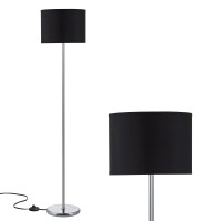 Ambimall Black Floor Lamp For Living Room, Modern Floor Lamp With Shade, Tall Lamps For Living Room, Bedroom, Office, Dining Room, Stick Floor Lamp With Black Lampshade(Without Bulb)