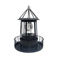 Qoonestl Led Solar Powered Lighthouse, Ip65 Waterproof Led Solar Hanging Lamp, 360 Degree Rotating Landscape Light, Lawn Lantern For Garden Yard Outdoor Decor