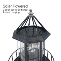 Qoonestl Led Solar Powered Lighthouse, Ip65 Waterproof Led Solar Hanging Lamp, 360 Degree Rotating Landscape Light, Lawn Lantern For Garden Yard Outdoor Decor