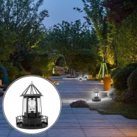 Qoonestl Led Solar Powered Lighthouse, Ip65 Waterproof Led Solar Hanging Lamp, 360 Degree Rotating Landscape Light, Lawn Lantern For Garden Yard Outdoor Decor