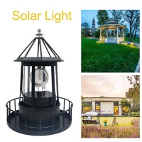 Qoonestl Led Solar Powered Lighthouse, Ip65 Waterproof Led Solar Hanging Lamp, 360 Degree Rotating Landscape Light, Lawn Lantern For Garden Yard Outdoor Decor