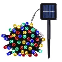 100 Led Garden Solar String Light Multi-Colour Fairy Outdoor 10M Lit Weather Proof