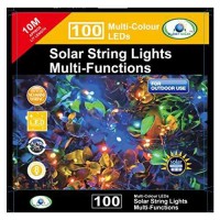 100 Led Garden Solar String Light Multi-Colour Fairy Outdoor 10M Lit Weather Proof