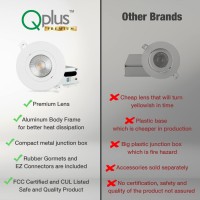 Qplus (8 Pk 4 Inch 4Cct Ultra-Thin Led Adjustable Wet Rated Gimbal Recessed Lighting With J-Box, 3000K/4000K/5000K/6500K Color Selectable From Light Switch, 10W, Eyeball Canless, Dimmable, Ic, Etl