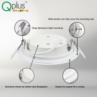 Qplus (8 Pk 4 Inch 4Cct Ultra-Thin Led Adjustable Wet Rated Gimbal Recessed Lighting With J-Box, 3000K/4000K/5000K/6500K Color Selectable From Light Switch, 10W, Eyeball Canless, Dimmable, Ic, Etl