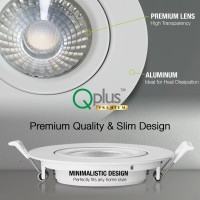 Qplus (8 Pk 4 Inch 4Cct Ultra-Thin Led Adjustable Wet Rated Gimbal Recessed Lighting With J-Box, 3000K/4000K/5000K/6500K Color Selectable From Light Switch, 10W, Eyeball Canless, Dimmable, Ic, Etl