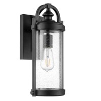 Prominence Home Cedardale Matte Black Farmhouse Wet Rated Outdoor Sconce Lantern Coach Light - 51548-01