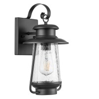 Prominence Home Sommerset Matte Black Farmhouse Wet Rated Outdoor Wall Sconce Lantern Coach Light - 51560-01