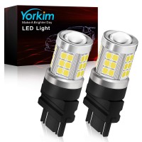 Yorkim 3157 Led Bulb, Super Bright 3156 Led Bulb 3056 3057 4157 Bulb Led 3157 Replacement For Led Reverse Blinker Brake Tail Lights, 6000K Xenon White, Pack Of 2