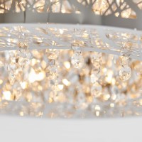 Artika Crystal Nest 26W Glam Led Chandelier, Chrome Finish Base - Ideal For Dining Room, Kitchen Light, Stairway - 1820 Lumens, 3000 Kelvin, Steel Laser Cut Shade