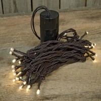 Led Battery Timer Lights, Brown Cord, 35 Lights