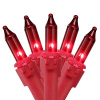 Northlight 50 Count Red Mini Christmas Light Set, 10 Ft Red Wire