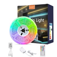 Xinlight Led Strip Lights, 100Ft Rgb Color Changing Light Strip Kit With Remote And Control Box For Room,Bedroom, Tv, Cupboard Decoration, Bright 5050 Leds, Easy Installation