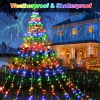 Outdoor Christmas Decorations Waterfall Lights 344 Led 8 Modes Tree Light Gift, Plug In Clear Wire Waterproof Patio Light Decor For Home Xmas Tree Wedding Yard Porch Holiday Decoration Multicolor