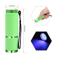 Coolrunner 1Pcs Led Flashlight, Small Glow Flashlights With 9 Led Lights, Portable Light Nail Dryer For Nail Gel (Green)