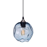 Casamotion Pendant Lighting Modern Glass Snowflake Lights For Kitchen Island Blue Seeded Bubble Ceiling Hanging Fixture Over Sink Table Hallway Entryway 7 Inch Diam