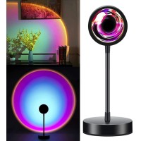 Feeermy Rainbow Lights Sunset Lamp, Tiktok Sunset Light Projector Atmosphere Lamp, 360Degree Dimmable Led Night Light Projector For Kids Bedroom,Chill Vibe Ambiance Lamp To Any Room Office