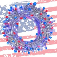 Twinkle Star 200 Led 66 Ft Fairy String Lights,Christmas Lights With 8 Lighting Modes,Mini String Lights Plug In For Indoor Outdoor Christmas Tree Garden Wedding Party Decoration (*Red & Blue & White)