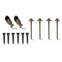 Aera Cast Brass Spot And Path Lighting Pack Of 6 Kit 1