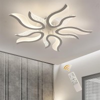 Oninio Led Dimmable Ceiling Light Modern Petal Shape Ceiling Chandelier,88W Metal Acrylic Ceiling Lamp Fixture For Living Room Children'S Room Bedroom,3000-6500K