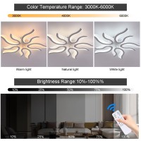 Oninio Led Dimmable Ceiling Light Modern Petal Shape Ceiling Chandelier,88W Metal Acrylic Ceiling Lamp Fixture For Living Room Children'S Room Bedroom,3000-6500K