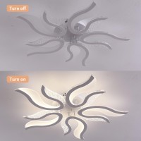 Oninio Led Dimmable Ceiling Light Modern Petal Shape Ceiling Chandelier,88W Metal Acrylic Ceiling Lamp Fixture For Living Room Children'S Room Bedroom,3000-6500K