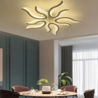 Oninio Led Dimmable Ceiling Light Modern Petal Shape Ceiling Chandelier,88W Metal Acrylic Ceiling Lamp Fixture For Living Room Children'S Room Bedroom,3000-6500K