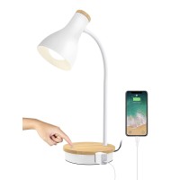 Metal Desk Lamp Touch Reading Lights Table Lamp Arc Desk Lamps For Bedroom, 3 Way Dimmable Bedside Lamp With Usb Charging Ports, Reading Lamp For Study Room And Office - (White-02)