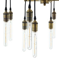 Resolve Pendant Chandelier - Exquisite Antique Brass Ceiling Light For Contemporary Living Spaces - 12 Bulb Fixture, Industrial Accents, Woven Rope Cords - Chic And Stylish Home Decor Solution