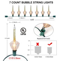 Goothy Christmas Bubble Lights 11Ft Gold Vintage Christmas Bubble String Lights 8 Clear Bubble Lights With Gold Glitter 1 Spa